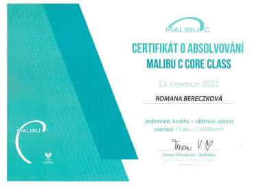 Natulique certifikát - Absolvování Malibu C Core Class